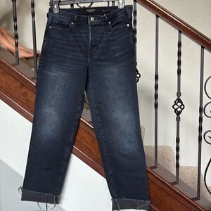 Banana Republic High Rise Frayed Cuff Straight Leg Jeans - Sz 30